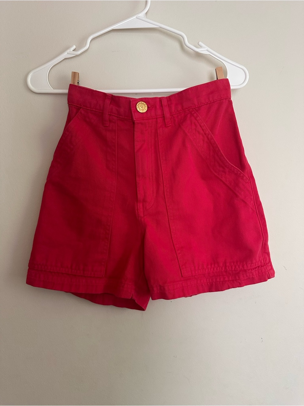Big Bud Press Hot Pink High-Rise Shorts, XXS, Made in LA, 100% Cotton